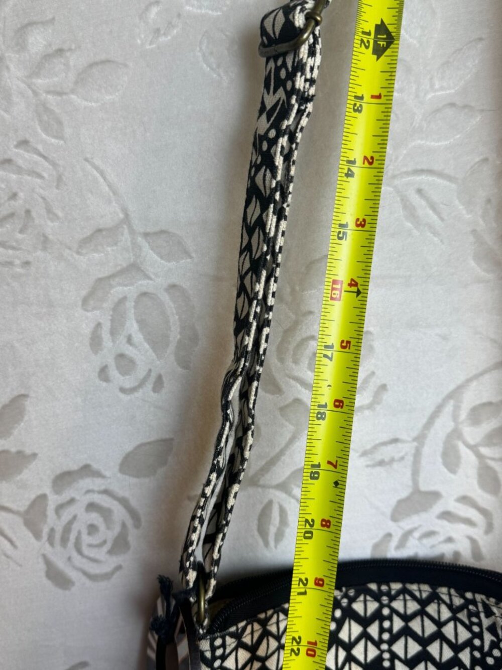 Laurel Burch Cat Print Crossbody Bag Bohemian Geometric Strap & Beaded details - Picture 12 of 13